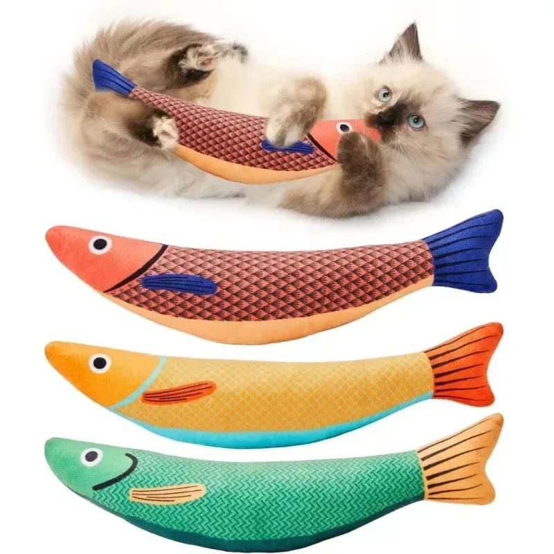 Katze Spielzeug Saury Fisch Crinkle Sound Plüsch Peyt Spielzeug Interaktive Katze Kicker Spielzeug Zähne Schleifen Katze Kätzchen Katzenminze Spielzeug Image