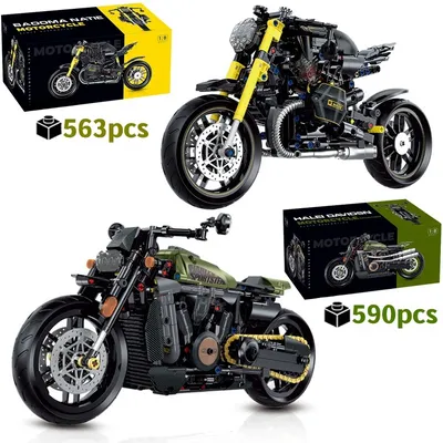 MOC Technische Bausteine Motorrad Modell Stadt Racing Fahrzeug Technische Ziegel Geburtstag Geschenke Spielzeug für Kinder Jungen Kinder Image