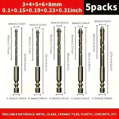 Concrete Stainless Steel Dry Drilling Eccentric Four-Flute Double Tooth Wheel Drill Bit for Ceramic Tile Glass Marble drill bits