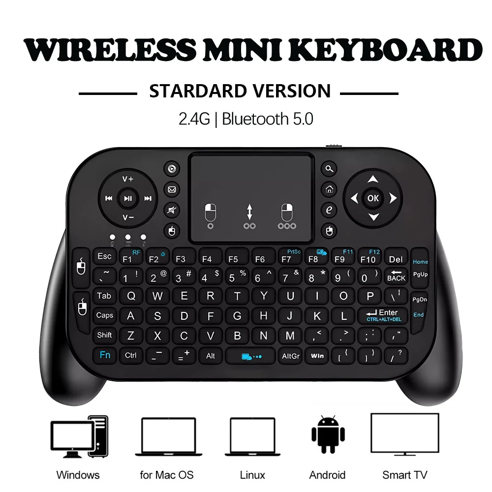 Tragbare Mini Wireless Tastatur V8 Stardard Version 2,4G Bluetooth Touchpad Air Mouse Fernbedienung für Android TV Box Image