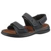 Sandale JOSEF SEIBEL "Rafe", Herren, Gr. 40, ocean, schwarz, Nubukleder, sportlich, Schuhe, Sommerschuh, Klettschuh, Freizeitsandale, mit Lederdecksohle