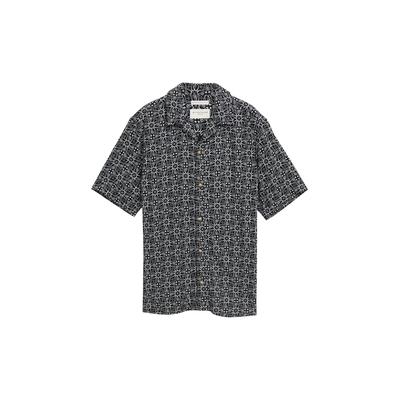 TOM TAILOR Herren Comfort Fit Kurzarmhemd im Hawaii-Look, blau, Gemustert, Gr. XXXL Image