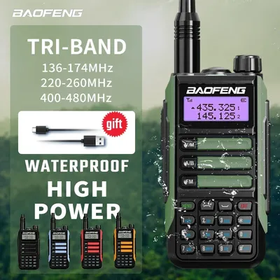 Baofeng uv16 walkie-talkie tri band professional hunting Ham waterproof long range Type-C charger
