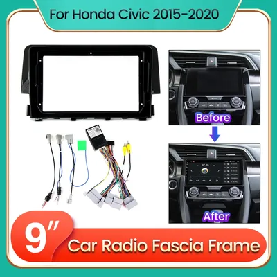 Car Radio Stereo Fascia 2Din Frame For Honda Civic 10 FC FK 2015 - 2020 Panel Dash DVD Player Cable