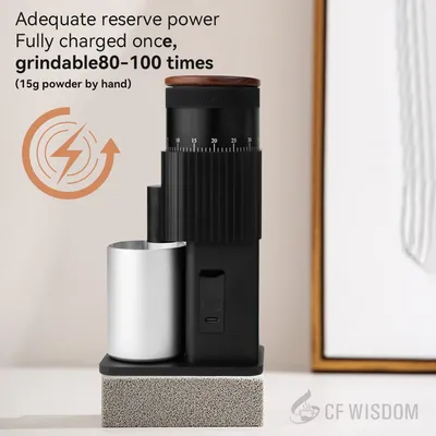 CF WISDOM Ultra Long Standby New Vertical Electric Bean Grinder SixStar Burr Adjustable Precision