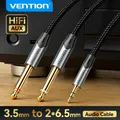 Vention Cavo TRS da 3,5 mm a doppio 6,5 mm Adattatore AUX Cavo audio Jack da 6,5 a jack stereo da 3,5 per amplificatore mixer Adattatore da 6,35 mm