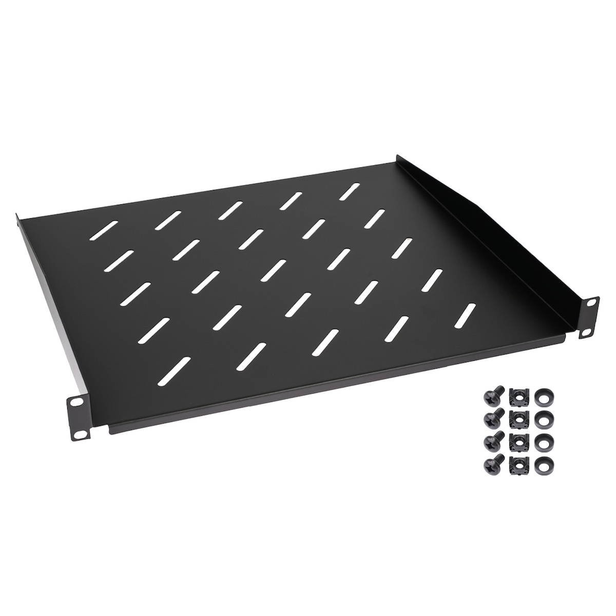 HMF 65499 Fachboden für Serverschrank | 19 Zoll | 1 HE | 400 mm Einbautiefe | Schwarz Image