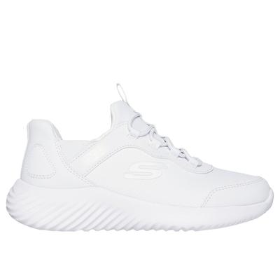 Skechers Boy's Slip-ins: Bounder - Elite-Studiez Sneaker | Size 11.5 | White | Synthetic | Machine Washable