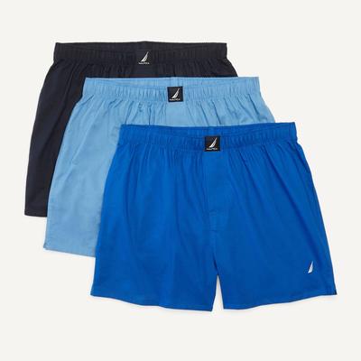 Nautica Men's Woven Boxers, 3-Pack Naval Blue, XL
