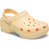 Clog CROCS "Classic Platform Pearl Clog", Damen, Gr. 38, gold (goldgelb), Croslite, casual, Schuhe, Plateaschuh, Sandale mit Zierperlen