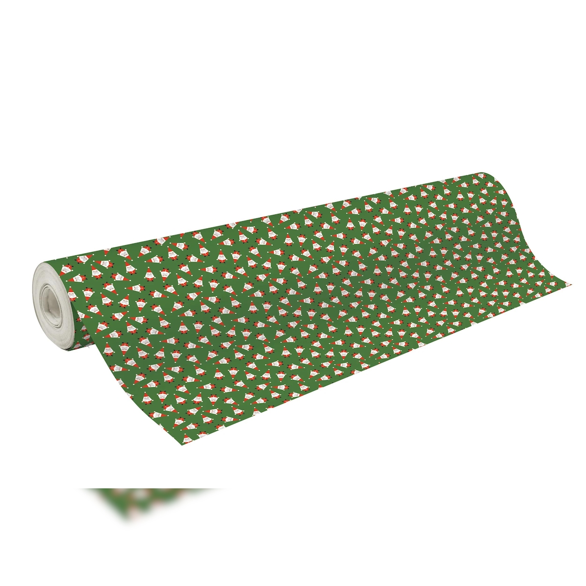 Clairefontaine Geschenkpapierrolle Excellia 80g 50x0,70m, Weihnachtsmänner auf grünem Hintergrund - Grün 202055C Image