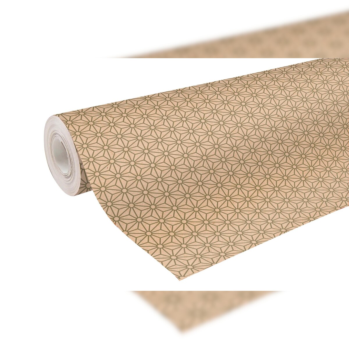 Clairefontaine Geschenkpapierrolle Kraft 70g 50x0,70m, Weihnachten, goldene Rauten - Gold 223803C Image