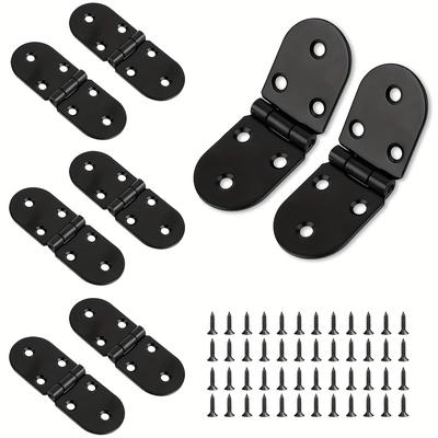 TEMU 8- Style 180-degree Foldable Flip With Roller Bearing - Mount Hinges For Wooden Cabinet Furniture, Included Screws, Black Image