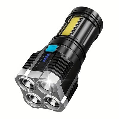 TEMU High Power Led Flashlight Long Range Torch Rechargeable Ultra Powerful Outdoor Tactical Hand Lamp Camping Lantern Image