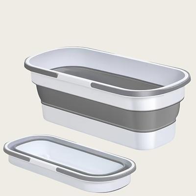TEMU 1pc Modern Foldable Laundry Basket With Handles - Durable Plastic Rectangular Clothes Hamper, Space-saving Design For Bedroom, Bathroom, Living Room - Home Organization, Laundry Baskets Image
