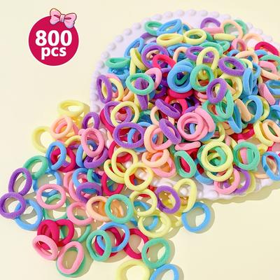 TEMU 99/200/400/600/800pcs Cute High Elasticity Durable Hair Ties Suitable As Gifts For Girls, Stylish Girl's Fashionable Hair Bands Image