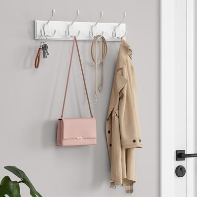 TEMU Wall-mounted Coat Rack Coat Rack 4 Triple Metal Hooks Hook Rack For Clothes Bags For Hallway Bedroom Living Room Pre-assembled Image