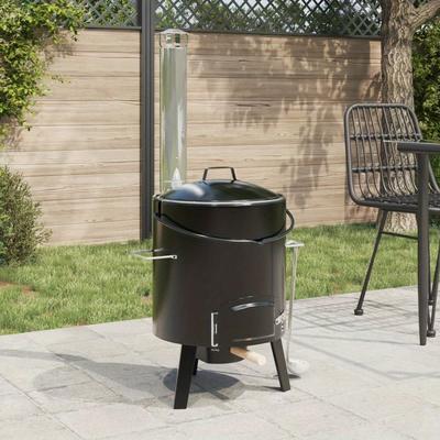 TEMU Cooking Pot Cannon With Smoke Extractor & Lid Enamelled Garden Parties, Outdoor Kitchens, Festivals, Camping, And More Image