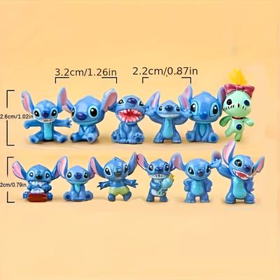 TEMU Officially Licensed & Stitch Stitch 12 - Piece Set. Pvc - Made, Figurines For Diy Scenes/desk Decor. Perfect Easter/christmas/birthday Gifts.