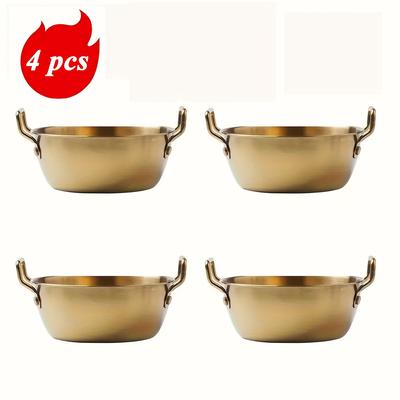 TEMU 4pcs Set, Small Bowl With Handle, Dipping Sauce Bowl, Suitable For Home And Outdoor Picnics, Lightweight And Easy To Carry, Beautiful And Easy To Clean Image