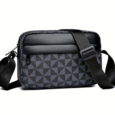 TEMU Lightweight Black Crossbody Bag With Adjustable Strap - , Zipper Closure, Polyester Lining, Ideal For Commuting And Everyday Use, Everyday Bag||durable Zipper Closure Image
