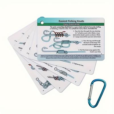 TEMU 1 Set (5pcs) Of Easiest Fishing Knots - 12 Simple Fishing Knots | How To Tie Practical Fishing Knots And Includes Mini Storage | Great For Fishing Beginners Image