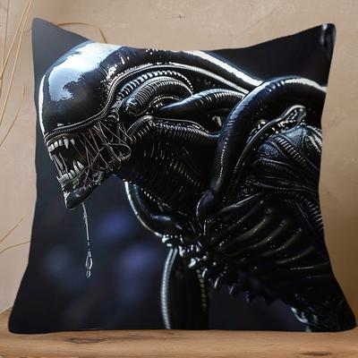TEMU 1pc Predator Soft Plush Throw Pillow Cover - Double-sided Print, Zipper Closure, Polyester Material, Sofa & Bedroom Decor, Unique Gift Idea (no Insert), Plush Pillow Image