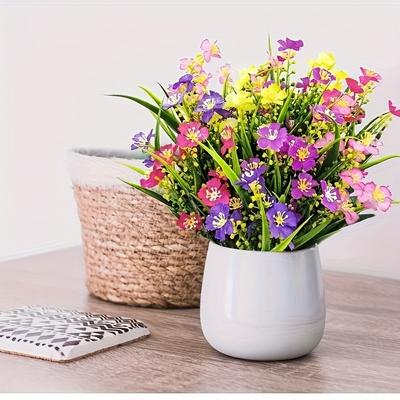 TEMU 6 Bundles Of Outdoor Artificial Flowers, Garden Decoration, Garden Bonsai Plastic Fake Plants, Daisy Yard Home Decor Artificial Flowers For Indoor And Outdoor Front Porch Potted Colors Image