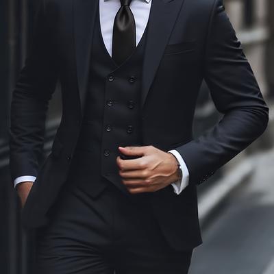 TEMU Men'-piece Suit Dress, Vest And Trousers For Weddings Image