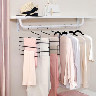 TEMU Songmics Pants Hangers, Clothes Hangers, Set Of 4, Space-saving, Open-ended, Non-slip Pants Organizers For Jeans Towels Scarves Image