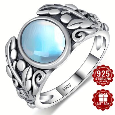 TEMU S925 Sterling Silver Ring - Bohemian Leaf Design, Low Allergy Nickel-free, & Gift Box, Earth Day Special, 1.8g, Everyday Ring|vintageinspired Ring|durable Ring Image
