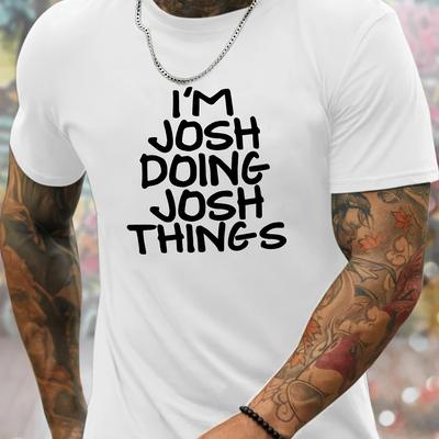 TEMU I'm Things, Print, Men's Round Crew Neck Short Sleeve Tee, Casual T-shirt, Casual Comfy Lightweight Top For Summer Image