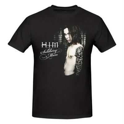 TEMU Him Band Graphic Tee For Men - Soft Cotton, Casual Fit, Short Sleeve, Round Neck T-shirt With Unique - Comfortable & Versatile For , Travel, And Fitness Image