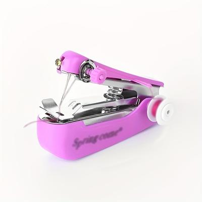 TEMU 1pc Portable Handheld Sewing Machine - Compact Manual Sewing Tool With Adjustable , Durable Metal Construction & For Quick Repairs, , Camping, Travel - Ideal For Diy, Clothing, Crafts Image