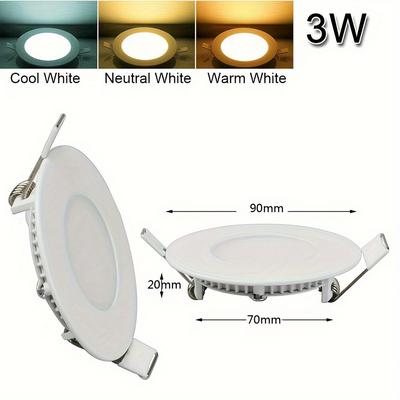 TEMU 20pack 3w 6w 9w 12w 15w 18w 24w Led Recessed Ceiling Light, 6500 K Recessed Light Bathroom Ceiling Spotlights Image