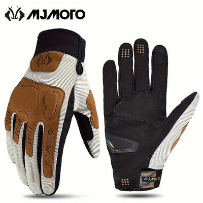 TEMU Mjmoto Motorcycle Gloves - Breathable Fabric With Touch Screen Compatibility For Image