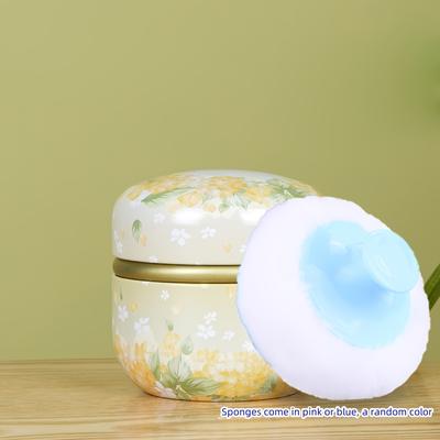 TEMU Powder Puff And Powder Box For Women's Bathing And Travel, 3.15-inch Powder Box With Powder Puff,, Fluffy Velvet Powder Puff Container, Female Body Loose Dust Box, Travel And Home Use - Empty Box Image