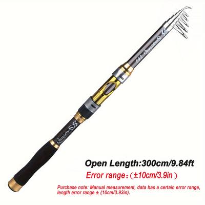 TEMU Sougayilang Telescopic Portable Fishing Rod, Durable Glassfiber Fishing Pole For Freshwater, Mixed Color, Medium Power, Rotational Reel & Line, Lightweight & Flexible Design Image