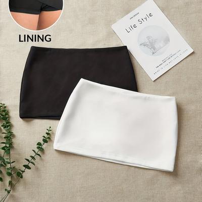 TEMU Ladies' Stylish Mini Skirt With Safety Shorts And A Low Waist Image