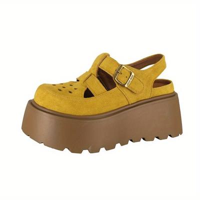 TEMU Women's Retro Chunky Heel Sandals - Open Toe, Strap, Thick Sole, Summer 2025 Collection, Casual Outfits And Skirt Accessories, Non, Casual Footwear | Closure Sandals | Rubber Sole Sandal Image