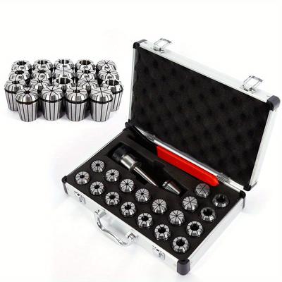 TEMU 21pcs Mk2 Mt2 M10 Er32 Cnc Collets Set Collet Tool Collet Mt2 Er32 M10 Spring Collet Set Taper W/ Shank For Cnc Millling Tool Image