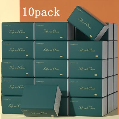 TEMU 10-pack Facial Tissues Bamboo Paper Towels, 250 Sheets Per Pack, Quality Individual Sheet Facial Tissue, Home & Dining Disposable Napkins Image