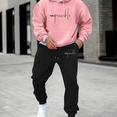 TEMU 1 Sweater Set Men's Trendy New Casual Sweater And Pants Plus Velvet Sports Suit Image