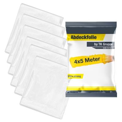 TEMU 6x Painters Foil 4 X 5m - Transparent - Painting Accessories, Such As Painter's Fleece, (pack, 6pcs, 6x Cover Foil 4x5m) Image