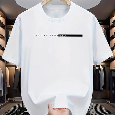 "TEMU Men's "pale The " Graphic T-shirt - Casual & Sporty, Breathable Quick-dry Fabric, Soft Comfortable Round Neck Tee With , Outdoor Activities & Casual Attire, Running, Hiking, Leisure" Image