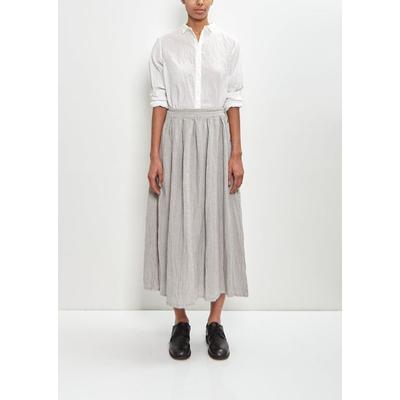 French Linen Box Pleat Skirt - White - Pas De Calais Skirts