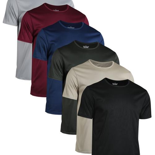 TEMU Lot de 6 t-shirts pour hommes, séchage rapide et respirants, col rond et manches courtes, légers et confortables pour les sports d'été, idéaux pour le fitness et l'entraînement.