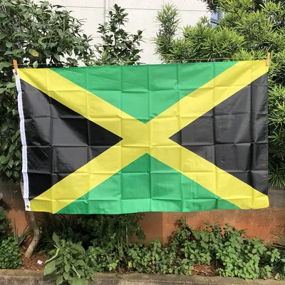 Z-ONE FLAG Jamaica National Flag 90 x 150cm Polyester Hanging Flag Jamaica Flag Indoor Outdoor Home