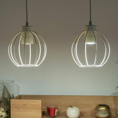HELam Hängelampe STARLIGHT, cremeweiß, 4-flg. Länge 100 cm Metall Image