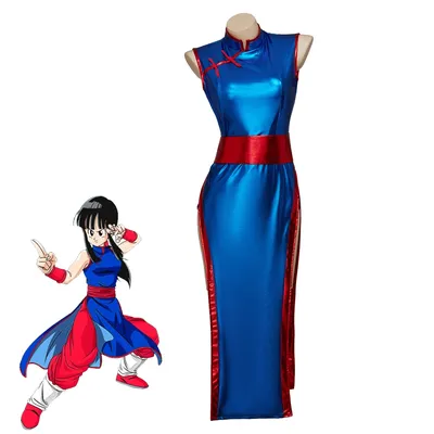 Anime Chichi Cosplay Kostüm Frau Blaues Kleid Sexy Kampfanzug Halloween Party KongFu Kleid Image